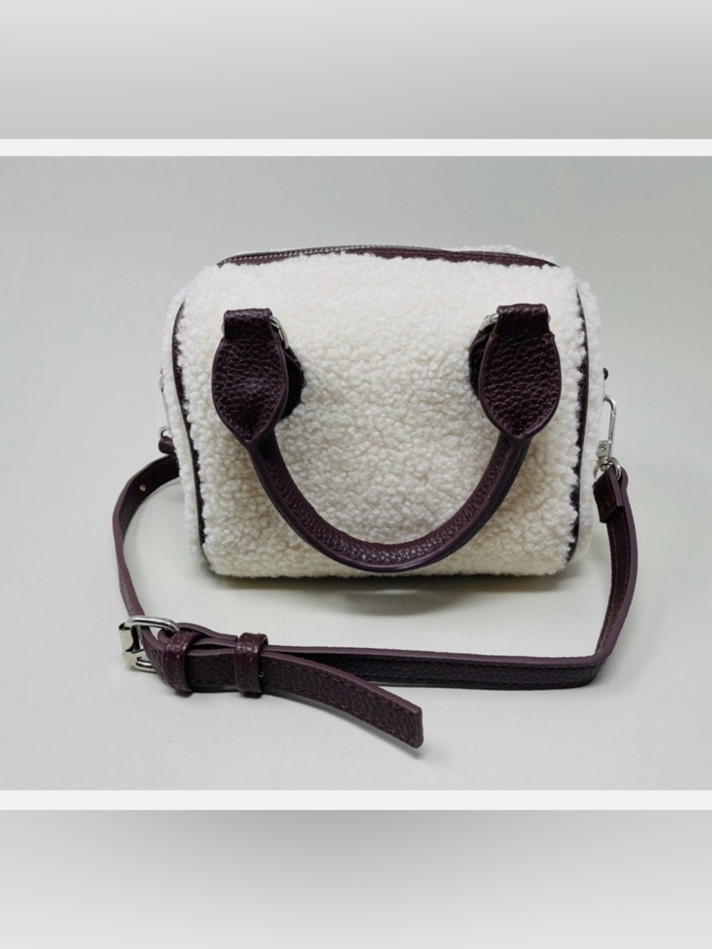 Aspen Sherpa Mini Barrel Crossbody Bag LIKE NEW
